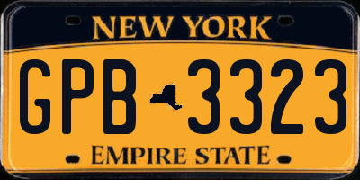 NY license plate GPB3323