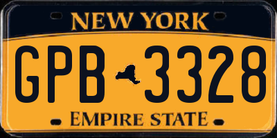 NY license plate GPB3328