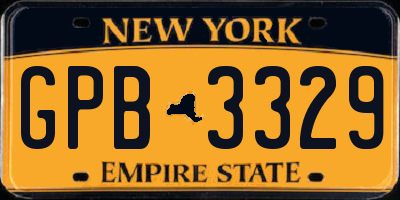 NY license plate GPB3329