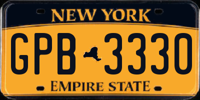NY license plate GPB3330