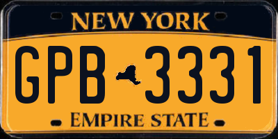 NY license plate GPB3331
