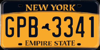 NY license plate GPB3341