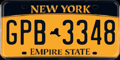 NY license plate GPB3348