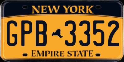 NY license plate GPB3352