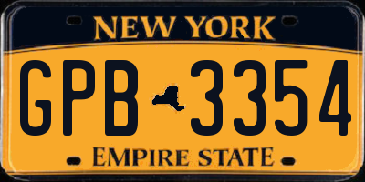 NY license plate GPB3354
