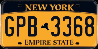 NY license plate GPB3368