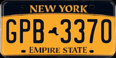 NY license plate GPB3370