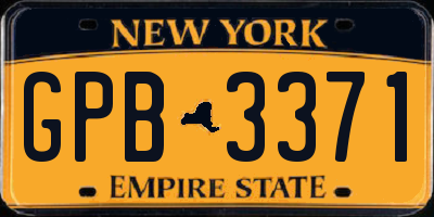 NY license plate GPB3371