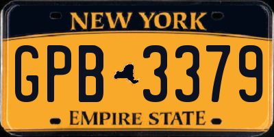 NY license plate GPB3379