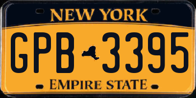 NY license plate GPB3395