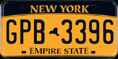NY license plate GPB3396