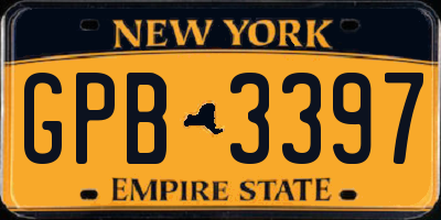 NY license plate GPB3397