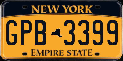 NY license plate GPB3399