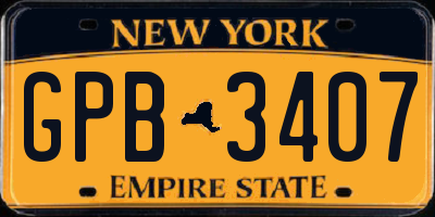 NY license plate GPB3407