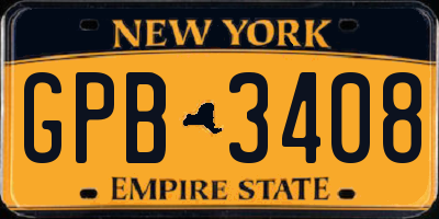 NY license plate GPB3408
