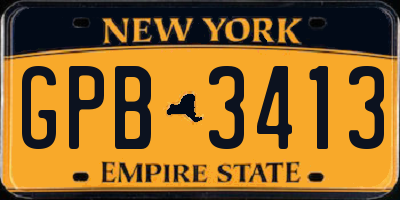 NY license plate GPB3413