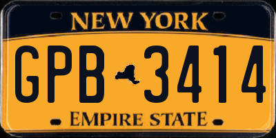 NY license plate GPB3414