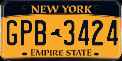 NY license plate GPB3424