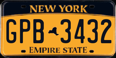 NY license plate GPB3432