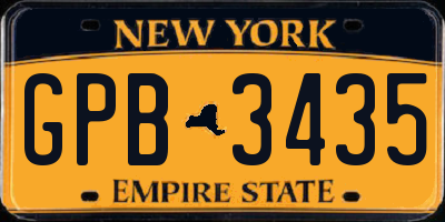 NY license plate GPB3435