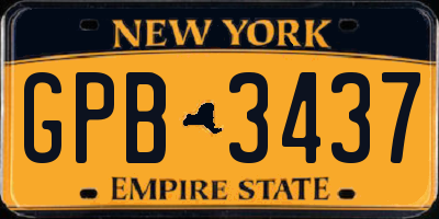 NY license plate GPB3437