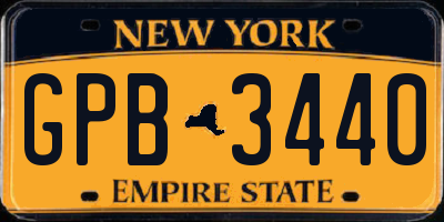 NY license plate GPB3440