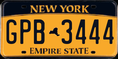 NY license plate GPB3444