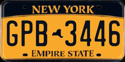 NY license plate GPB3446