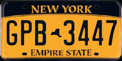 NY license plate GPB3447