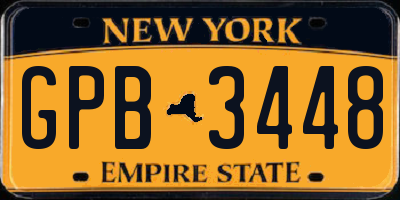 NY license plate GPB3448