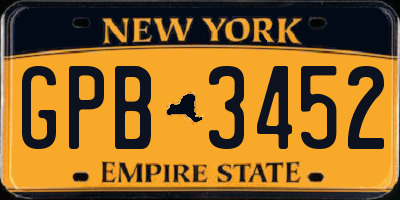 NY license plate GPB3452