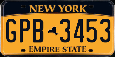 NY license plate GPB3453