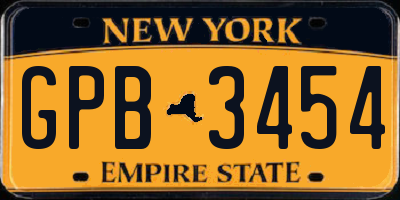 NY license plate GPB3454