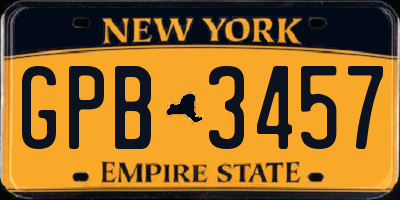 NY license plate GPB3457