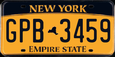 NY license plate GPB3459
