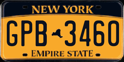 NY license plate GPB3460