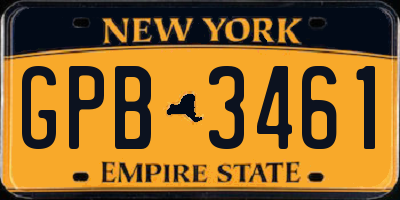 NY license plate GPB3461