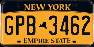 NY license plate GPB3462