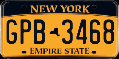 NY license plate GPB3468