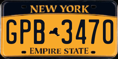 NY license plate GPB3470