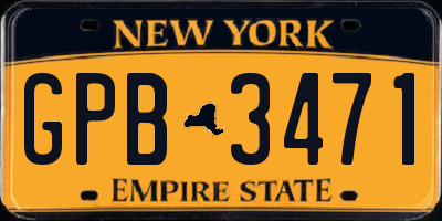 NY license plate GPB3471