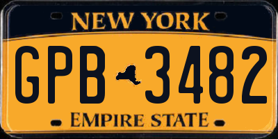 NY license plate GPB3482