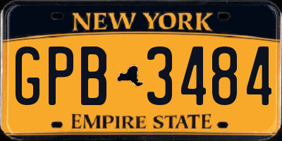 NY license plate GPB3484