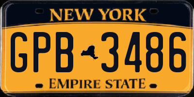 NY license plate GPB3486