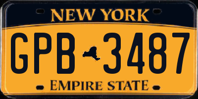 NY license plate GPB3487