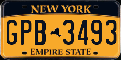 NY license plate GPB3493
