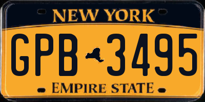 NY license plate GPB3495