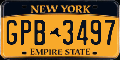 NY license plate GPB3497
