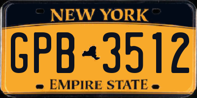 NY license plate GPB3512