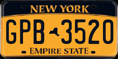 NY license plate GPB3520